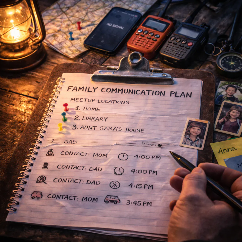 Familien-Kommunikationsplan: Treffpunkte, Zeiten, Rollen