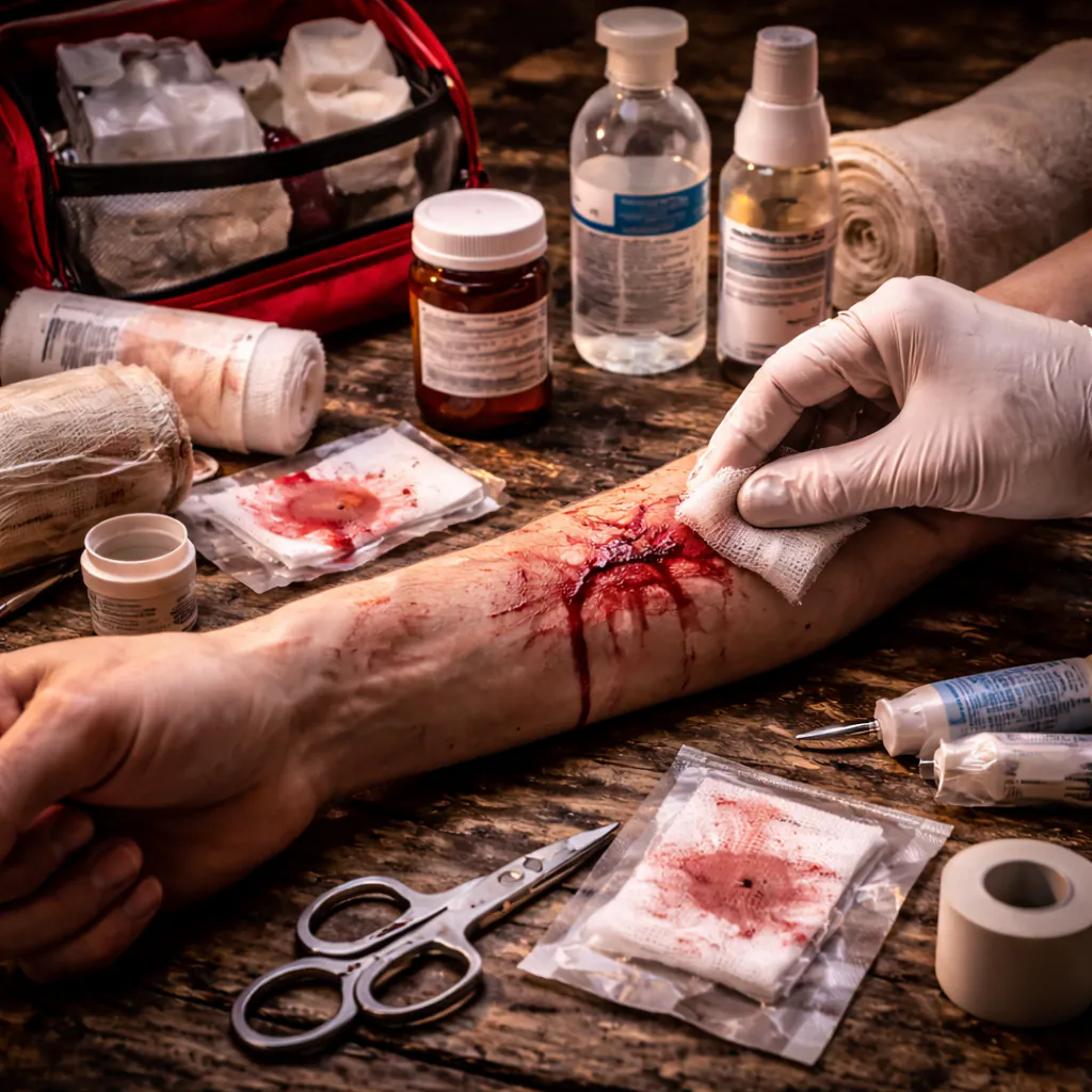 Wunden, Schnitte, Verbrennungen: realistische Erstversorgung