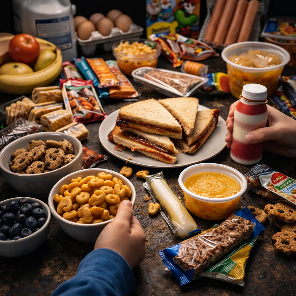 Vorrat für Kinder: vertraute Lebensmittel, Stress reduzieren