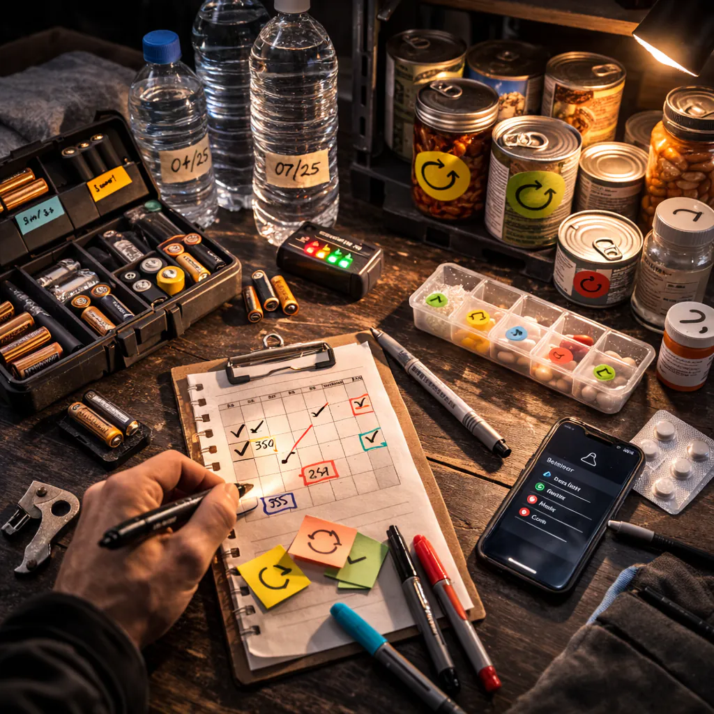 Rotation & Wartung: Batterien, Wasser, Medikamente, Dosen