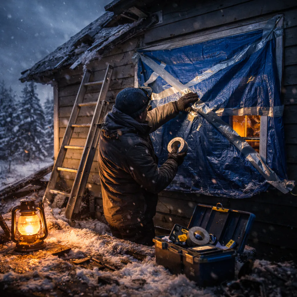 Sturm & Kälte: Notmaßnahmen nach Schäden am Haus
